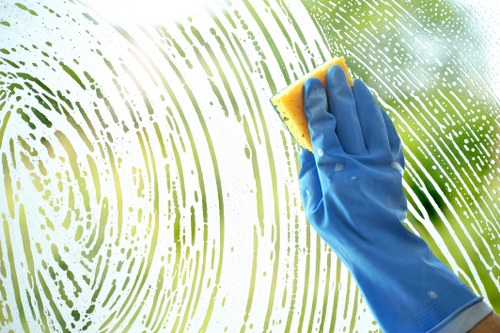 Close-up of stain removal on a mattress during cleaning