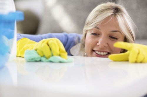 Close-up of sofa fabric being deep cleaned in St Pauls Cray